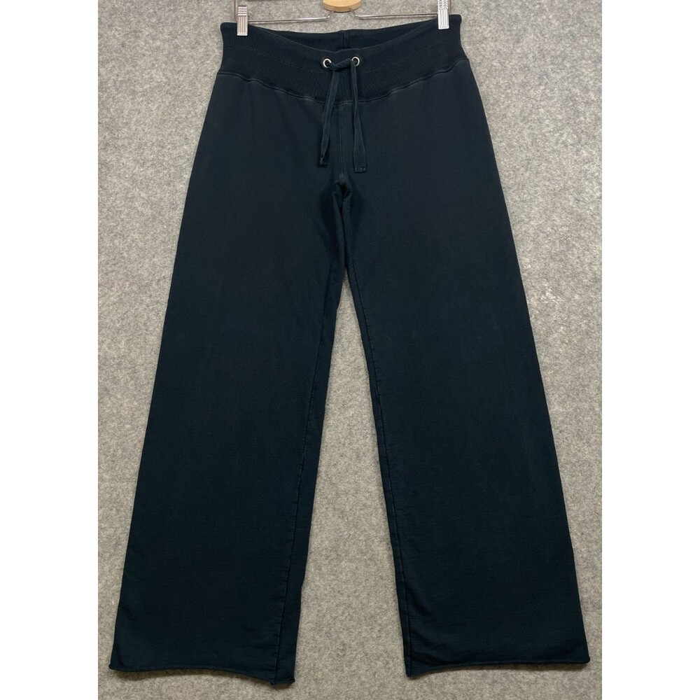 Vintage Y2K Lucky Brand Sweatpants Women S Solid Black Wide Leg Pants Lounge USA